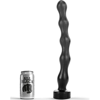 Продълговато дилдо за анална стимулация, 42см. - All Black Beads (D-222820)