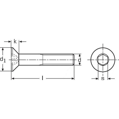 imbus M6x16 ZINEK 10.9 zápustná hlava DIN 7991 - ISO 10642