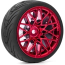 Yeah Racing Spec T LS Wheel Offset 3 Red w/Tire 4 ks pro 1/10 Silniční