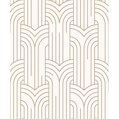 Ugepa M42102 Bílo-zlatá geometrická vliesová tapeta na zeď Art Deco Elegance rozměry 0,53 x 10,05 m