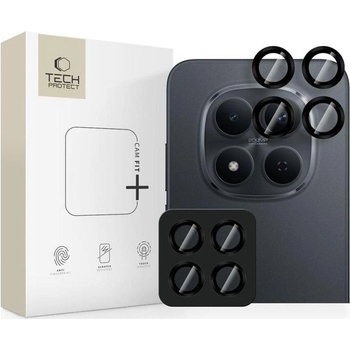Tech-Protect Протектор за Камерата на Xiaomi Poco M8 Pro, Tech-Protect CamRing Fit+ Glass, Черен (5906302352845)