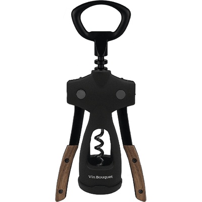 Vin Bouquet Стоманен тирбушон Vin Bouquet с дървена дръжка - черен (VB FID 1304)