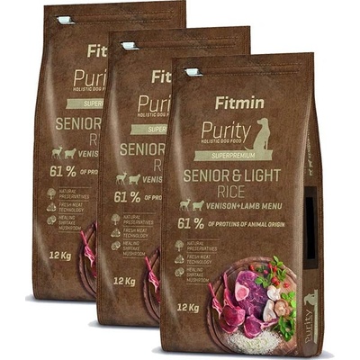 Fitmin Purity Senior & Light Rice Venison & Lamb 3 x 12 kg