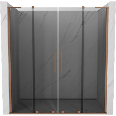 Mexen Velar L Duo плъзгащи се душ кабини 180 см, графит, четкована мед - 871-180-003-42-65 (871-180-003-42-65)
