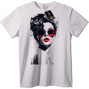 NOONEBRAND Тениска Червени Очи и Устни - XL, Black