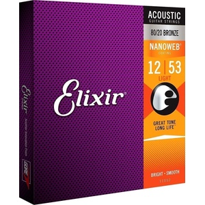 Elixir 11052 Nanoweb 12-53 Струни за акустична китара (11052)