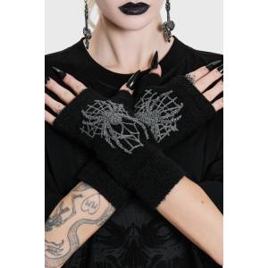 KILLSTAR ръкавици без пръсти killstar - spiderella - черни - ksra015578