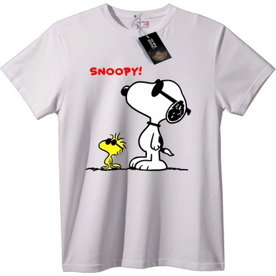 NOONEBRAND Тениска Снупи и Уудсток Готин - 4XL, White