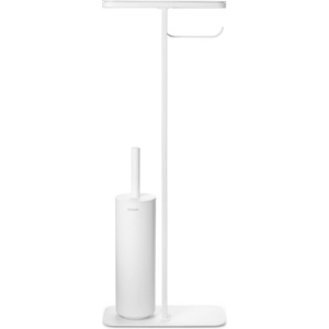 Brabantia Поставка за тоалетна хартия и тоалетна четка MindSet с рафт бяла (303883)