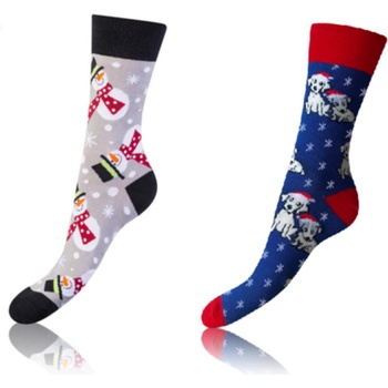 Bellinda CRAZY SOCKS 2x - Забавни чорапи 2 чифта - сив - син Bellinda | Siv | МЪЖЕ | 35-38