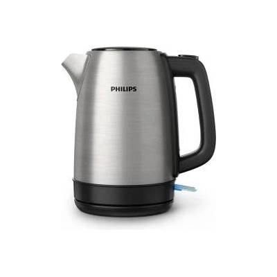 Philips Daily Collection Metal Kettle - 1.7L, Light Indicator, 360° Base, Micro Strainer Filter, Flat Heating Element, Spring Lid, Energy Saving, Safe Design, Fast Boiling (HD9350/90)