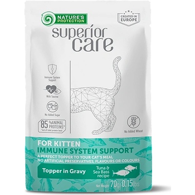 Nature's Protection Superior Care Immune System Support Kitten Tuna & Sea Bass пауч за подрастващи котки с риба тон и лаврак 70gr