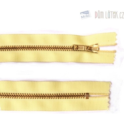 Zip mosadzný deliteľný žltý 20 cm