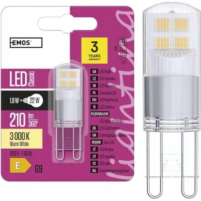 Emos LED žiarovka Classic JC 1,9W G9 teplá biela