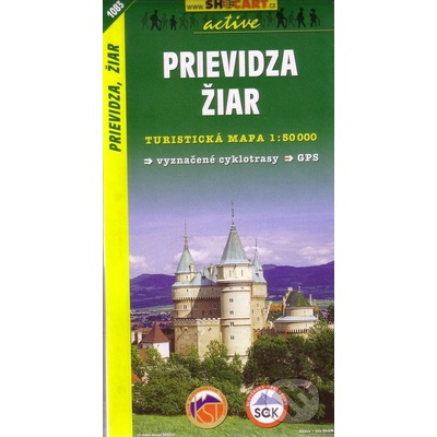 Turistická mapa Slovensko 1083 Prievidza Žiar 1:50 000
