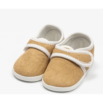 New Baby Dojčenské semiškové capačky hnedá