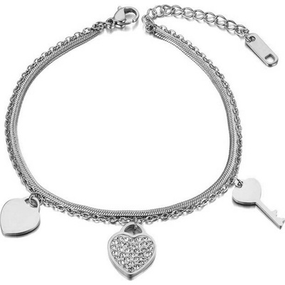 Victoria Filippi Stainless Steel ocelový Leah srdce klíč NRB19020-2/39 stříbrná