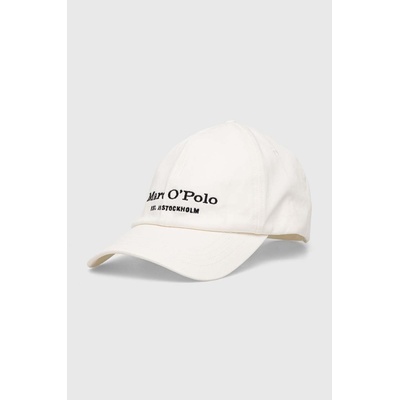Marc O'Polo Памучна шапка с козирка Marc O'Polo в бяло с апликация (422806801076)