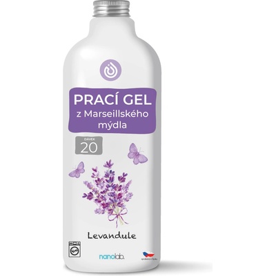 Nanolab Prací gel z Marseillského mýdla pro citlivou pokožku Levandule 1 l