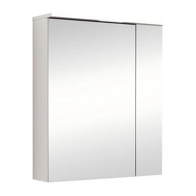 Inter Ceramic Огледален шкаф за баня ALDENE-60 6017-60W, Inter Ceramic, с LED осветление, PVC, бял гланц, 60х70х17см (6017-60W)