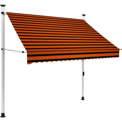 vidaXL Ručně zatahovací markýza 200 cm oranžovo-hnědá