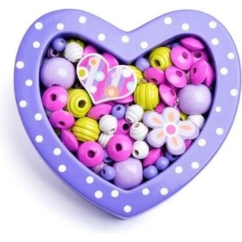 Image 1 of Woodyland Woody - Дървени мъниста за нанизване - Малко лилаво сърце