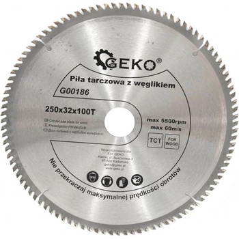 GEKO Pilový kotouč na dřevo 250x32mm 100T s redukcí na 25,4mm