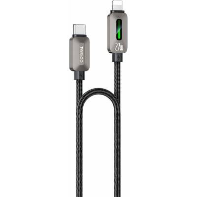 Yesido USB-C - Lightning, 27 W, 3 A, 1,2 m, černý