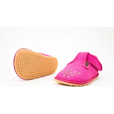 Beda Barefoot papučky PINK SHINE širšie W perforované