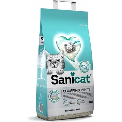 Sanicat Clumping White Unscented 10 l