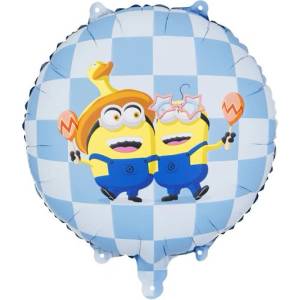 Party Deco Кръгъл фолиев балон Minions, 35 x 35 см (FB332)