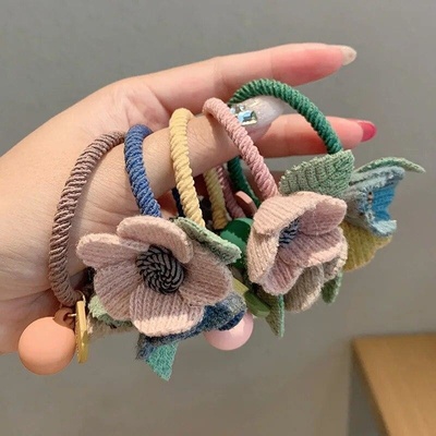 LChome Ženy Dívky Gumičky do vlasů Pletení Vlněné Kytičky Gumičky Roztomilé Gumičky Čelenka Scrunchie Módní doplňky do vlasů