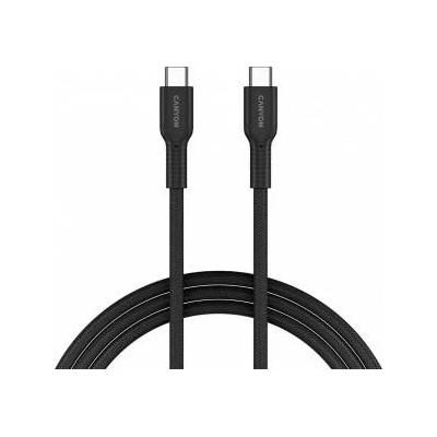 CANYON cable OnWire 60CL C-C 60W COLOR Braided 1m Black CND-CCAP60AB10B (5291485018627)