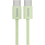Hama Кабел Hama - Fabric, USB-C/USB-C, 1 m, зелен (201726)