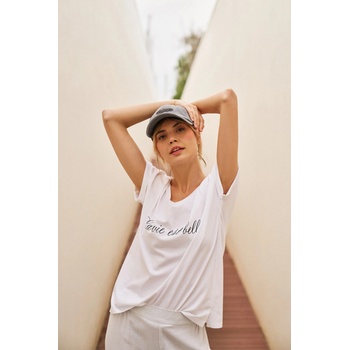 Moodo Дамска памучна тениска Moodo - бял цвят Moodo | Byal | ЖЕНИ | XS