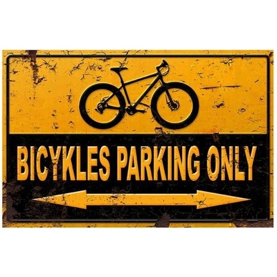 Parking - Bicykles parking only - ceduľa 30cm x 20cm Plechová tabuľa