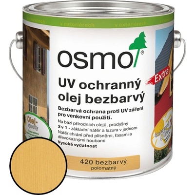 Osmo 420 UV ochranný olej Extra 2,5 l Bezbarvý – Sleviste.cz