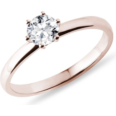 Klenota zásnubní prsten z růžového zlata s 0,5ct diamantem k0005074