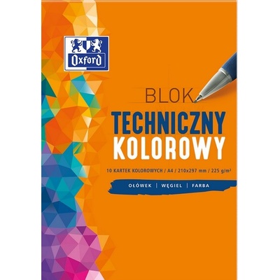 Oxford Školský technický blok A4 10 farebných listov 225 g pre žiaka