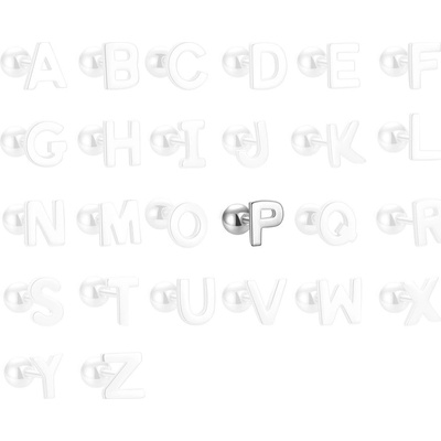 Majya stříbrné náušnice PÍSMENO P 10417