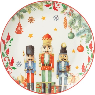 J-Line by Jolipa Jedálenský tanier s Luskáčikmi Chris Nutc v darčekovej krabičke 27 x 2,5 cm