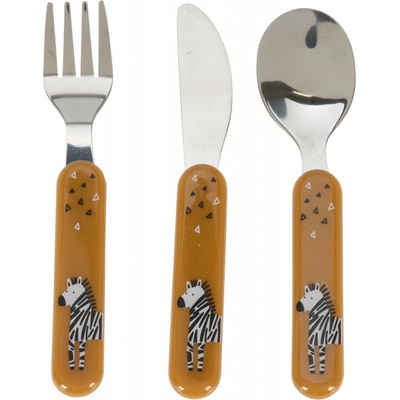 H&L Dětský příbor ZEBRA horčicový CC3000210 3 ks