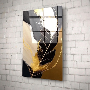 Art gift Стъклено АРТ пано - Златно перо