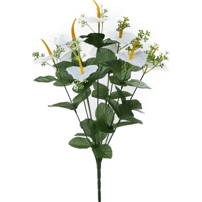 KYTICA ANTURIA BIELA, ZELEŇ x9 44CM