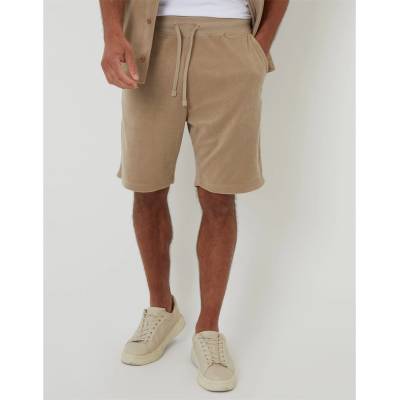 Threadbare Поларени къси панталони Threadbare Men's Fleece Jogger Shorts - Mid Stone