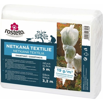 Rosteto netkaná textilie 5 x 3,2 m 19 g/m² bílá
