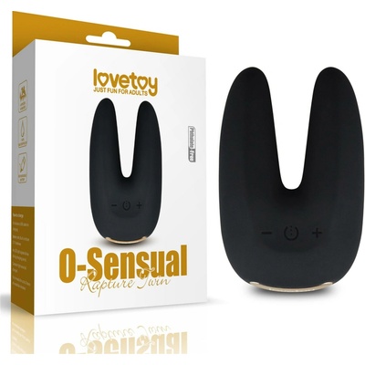 LoveToy O-Sensual Rapture Twin Clitoral or Nipple Black