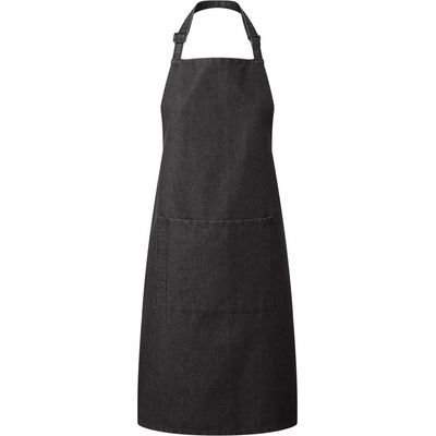 Premier Workwear Keprová pracovní zástěra s kapsou z kolekce Colours Collection černá denimová 72x86cm PW154