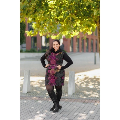 Himalife Tunika/šaty Lora černá s růžovou – Zboží Mobilmania