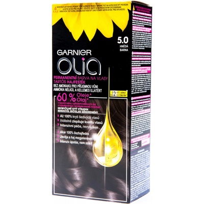 Garnier Olia Permanent Hair Color olejová permanentní barva na vlasy 5,0 Brown 50 g